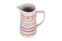 9 Inch Multi Stripe Stoneware Pitcher-2