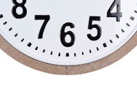 Round White and Black Metal Wall Clock with Wood Frame-3