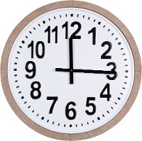 Round White and Black Metal Wall Clock with Wood Frame-4
