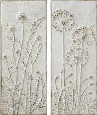 Assorted Distressed White Embossed Flower Metal Wall Decor