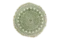 DF0562/GRNPLLW Round Green Embroidered Throw Pillow with Pom-Pom Trim