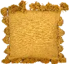 Clearance Square Mustard Throw Pillow with Tassels