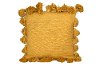 Square Mustard Throw Pillow with Tassels