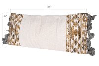 Multi Color Wool Kilim Throw Pillow with Tassels-5