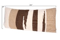 Brown Hand Woven Rectangular Wool Kilim Throw Pillow-5