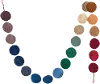 Multi Color Wool Felt Garland with Flat Circles