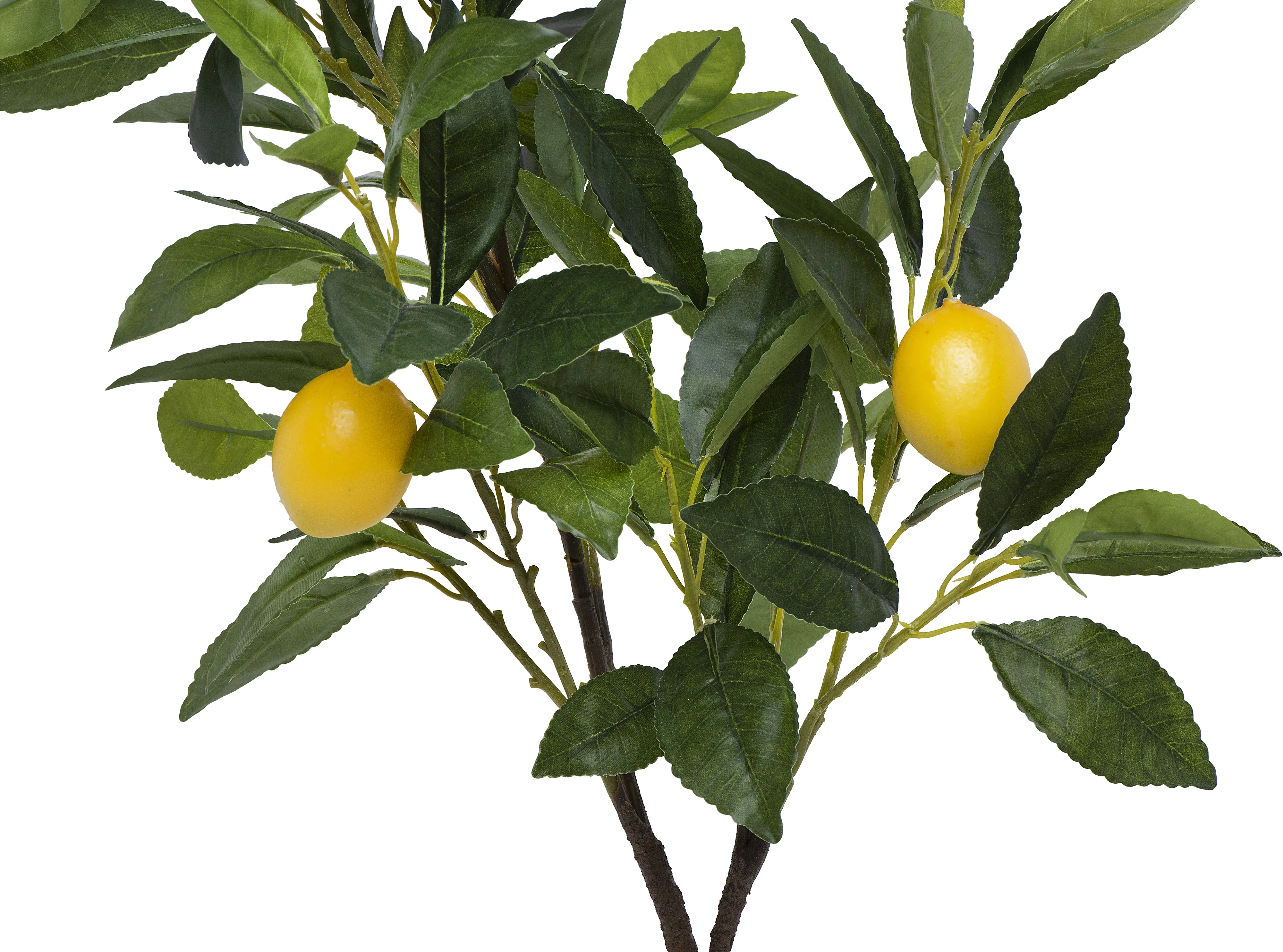 Faux Green Tree with Lemons Arrangement in Cement Pot-2