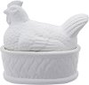 White Ceramic Chicken Covered Dish
