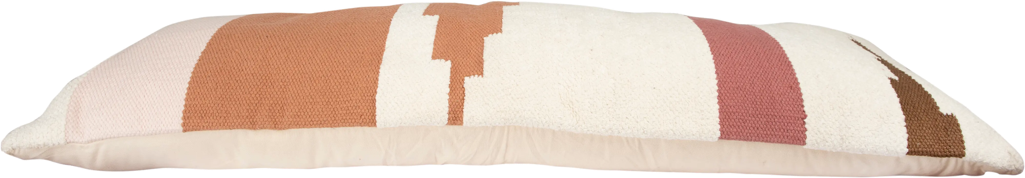Multi Color Hand Woven Cotton Kilim Lumbar Throw Pillow-3