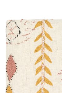 Cream Embroidered Throw Blanket with Tassels and Applique-2
