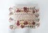 Clearance Pink Cotton Embroidered Throw Pillow with Tassels