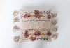 Pink Cotton Embroidered Throw Pillow with Tassels