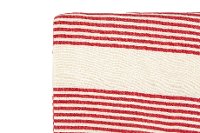 Red Woven Striped Throw Blanket with Tassels-3