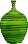 9 Inch Green Stoneware Vase with Malachite Glaze