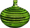 5 Inch Green Stoneware Vase with Malachite Glaze