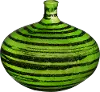 Clearance 5 Inch Green Stoneware Vase with Malachite Glaze