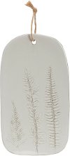 White Porcelain Serving Board with Frond Impressions