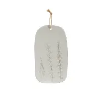White Porcelain Serving Board with Frond Impressions