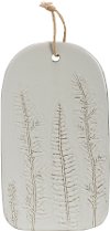 White Porcelain Serving Board with Frond Impressions