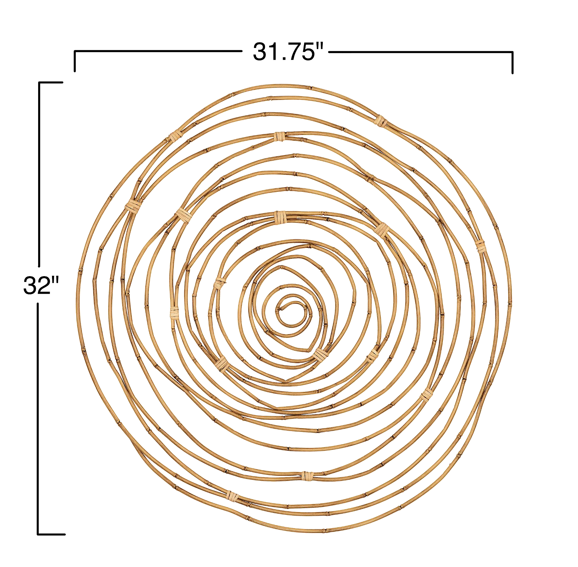 32 Inch Round Metal Bamboo-Style Wall Decor-5