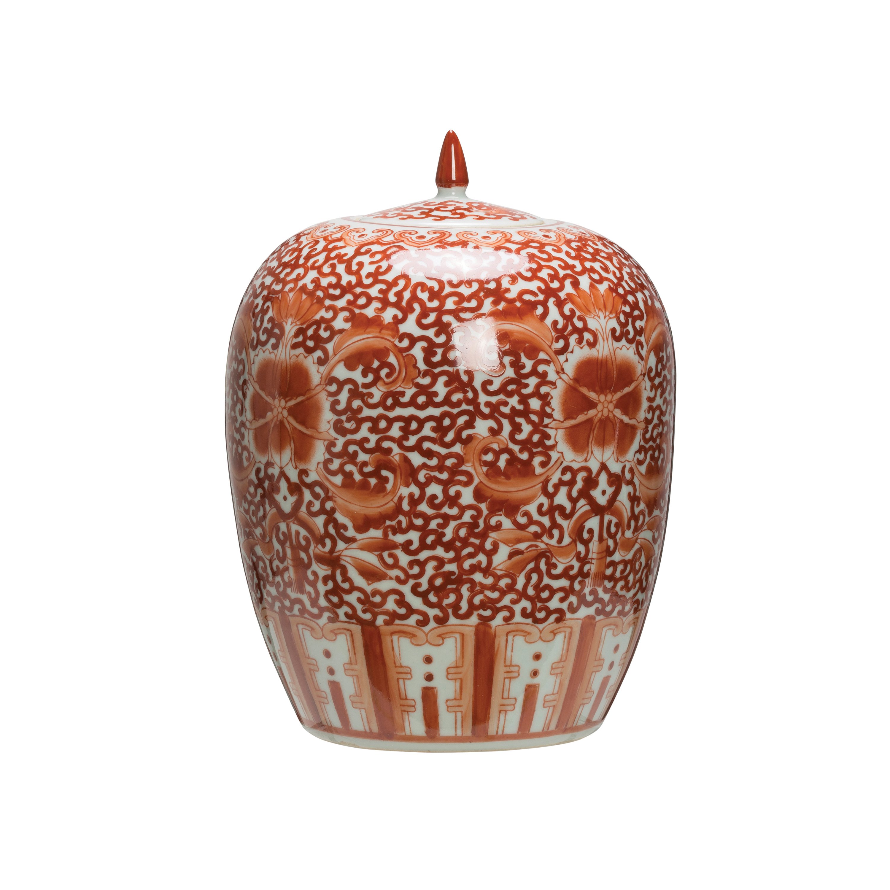 Coral Vintage Reproduction Stoneware Lidded Ginger Jar-1