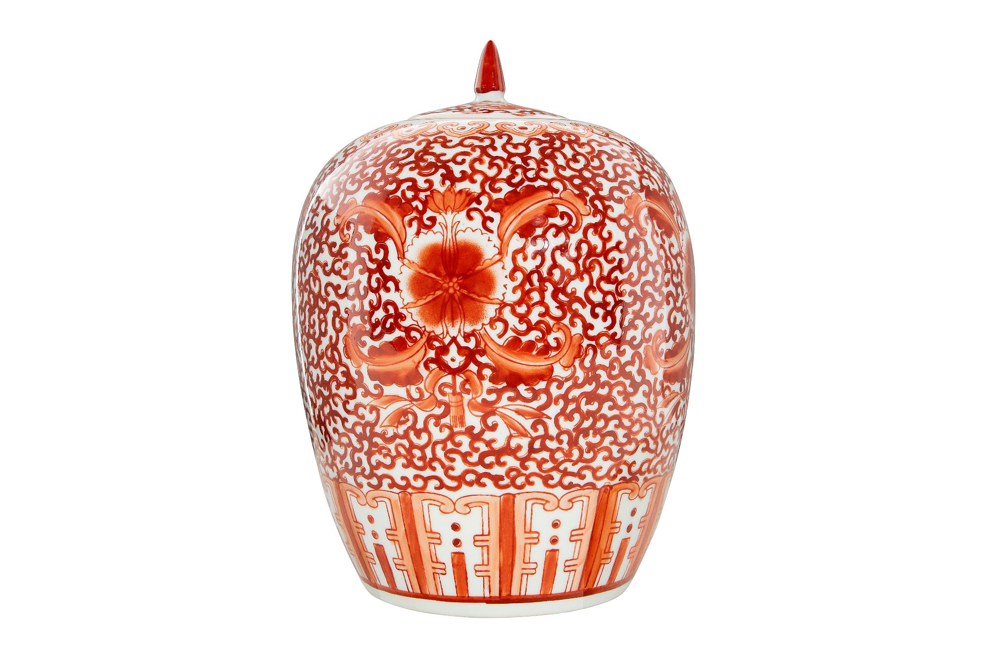 Coral Vintage Reproduction Stoneware Lidded Ginger Jar-5