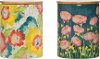 Assorted Stoneware Flower Canister with Bamboo Lid