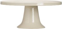 Off White Stoneware Cake Pedestal with Pink Flowers