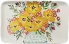 Multi Color Floral Stoneware Platter