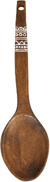 Mango Wood Wall Hanging Spoon with White Hand Painting