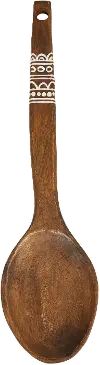Mango Wood Wall Hanging Spoon with White Hand Painting