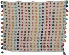 Multi Color Dot Cotton Throw Blanket with Tassels