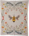Multi Color Cotton Knit Baby Blanket with Bee