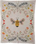 DF2526/BEEBLNKT Multi Color Cotton Knit Baby Blanket with Bee