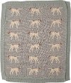 Blue Cotton Knit Dog Baby Blanket Throw