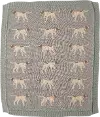 Blue Cotton Knit Dog Baby Blanket Throw