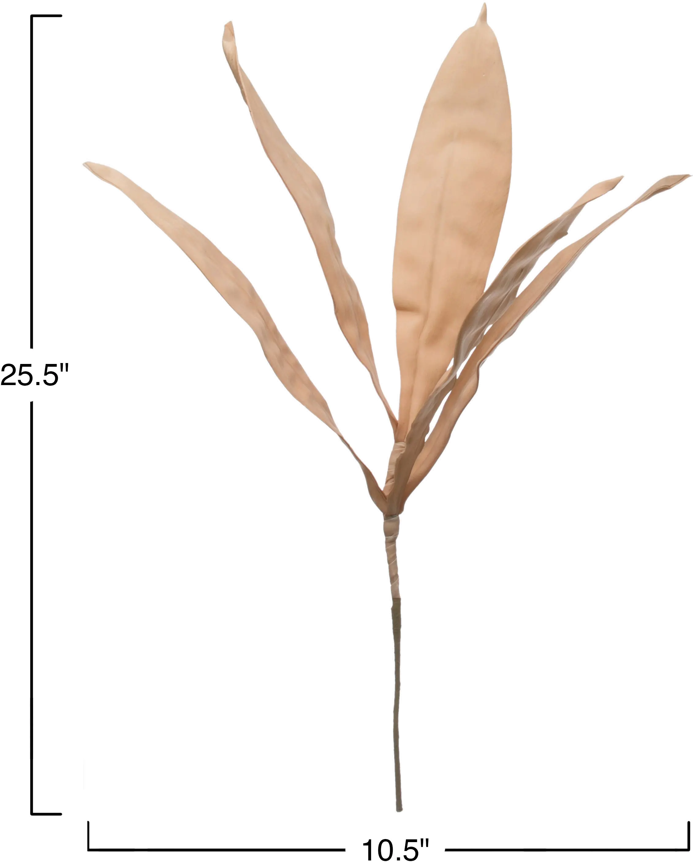 Blush Colored Faux Reed Leaf Stem for Arrangement-2