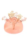 7 Inch Round Persimmon Glass Flower Frog Vase