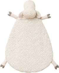 White Fabric Tummy Time Sheep Mat