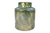 10 Inch Iridescent Green Ginger Jar with Reactive Glaze