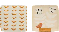 Assorted Square Floral Hand Painted Stoneware Plate