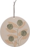 10 Inch Round Off White Stoneware Cheese-Cutting Board