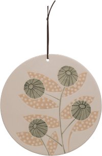 10 Inch Round Off White Stoneware Cheese-Cutting Board