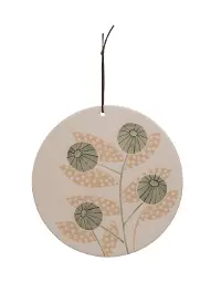 10 Inch Round Off White Stoneware Cheese-Cutting Board