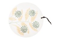 10 Inch Round Off White Stoneware Cheese-Cutting Board-2
