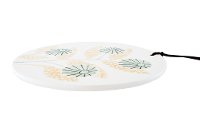 10 Inch Round Off White Stoneware Cheese-Cutting Board-3