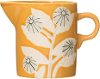 Mustard Stoneware Creamer with Hand Painted Flowers