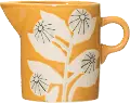 DF2725/MUSTARDCRMR Mustard Stoneware Creamer with Hand Painted Flowers