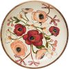 Cream Bowl with Floral Pattern and Wooden Exterior