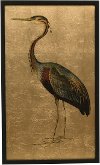 Gold Foil Heron Wood Framed Wall Art